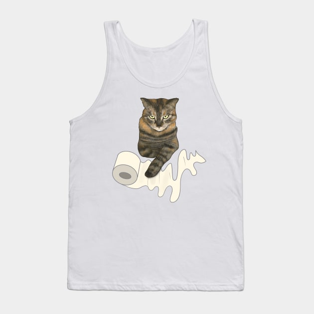 Sassy The Cat, Master of Toilet Paper Tank Top by andreeadumez